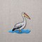 Pelican in Water, Birds, Beach, Tropical, Embroidered, Iron on Patch